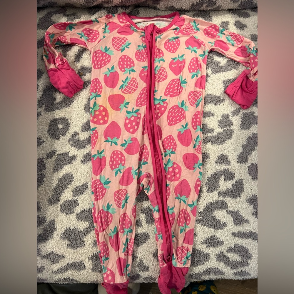 Little Sleepies Sweet Strawberries Zippy - 3-6 Months